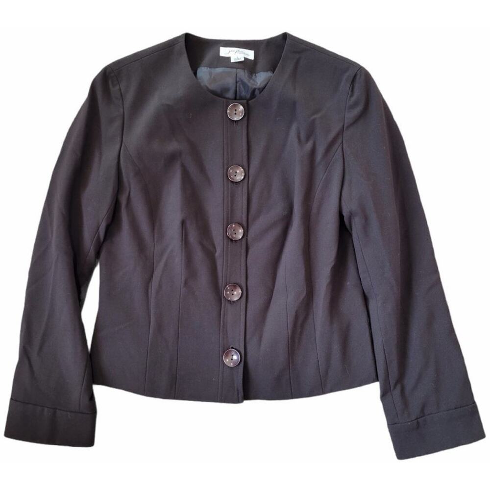 Josephine Essentials Brown Button Front Career Office Blazer‎ Jacket Size 6